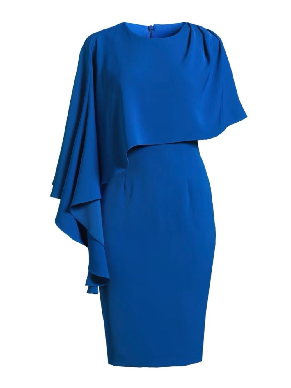 Black Halo Cobalt One-Shoulder Draped Sheath Dress - Picture 1 of 5